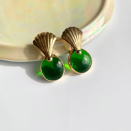 Emerald Art Deco Earring