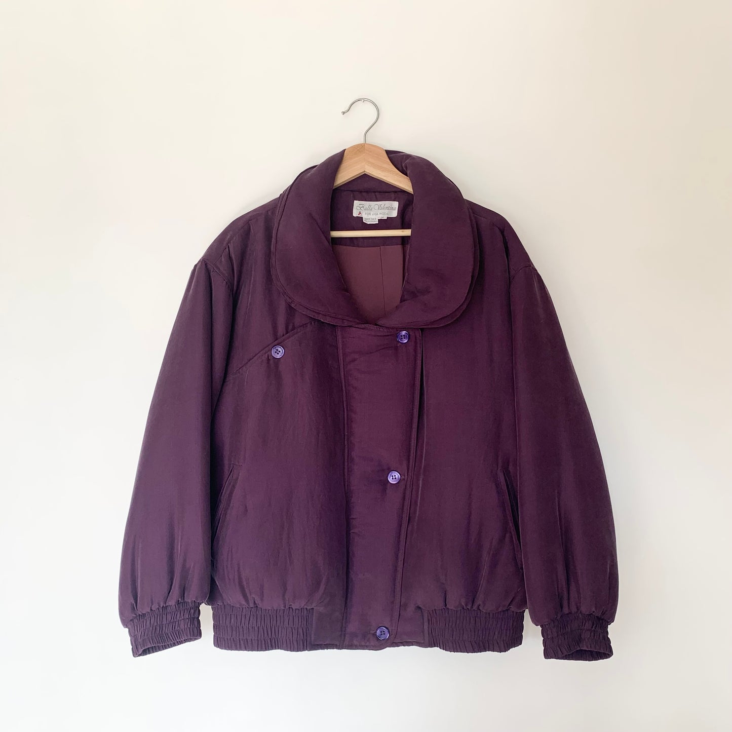 Violet Silk Puffer Jacket