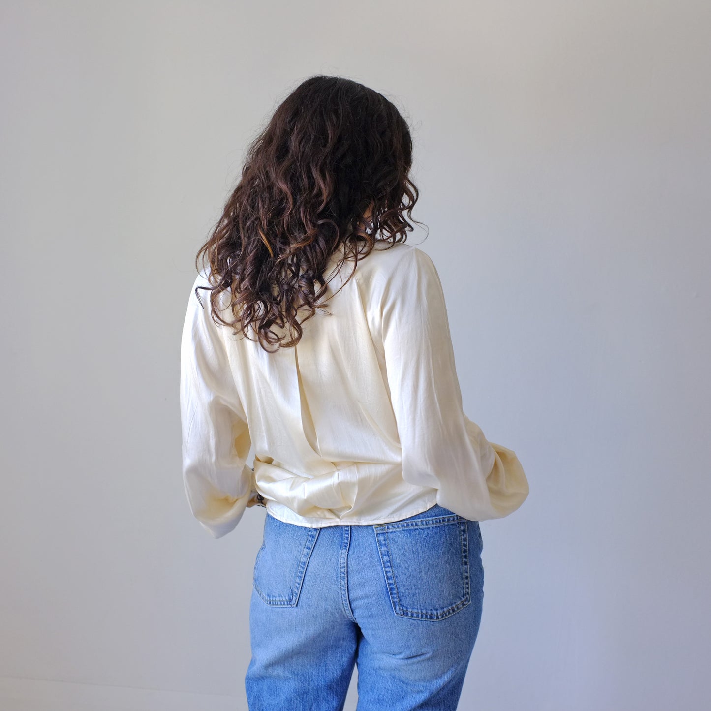 Parchment Silk Embroidered Blouse