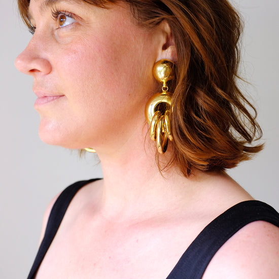 Gold Clip-On Statement Earring