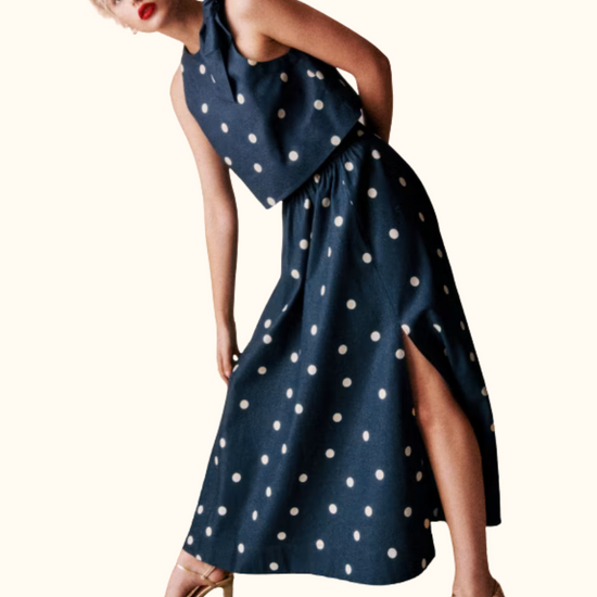 Polka Dot Slit Skirt