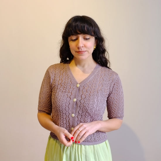 Mushroom Knit Cardigan Top