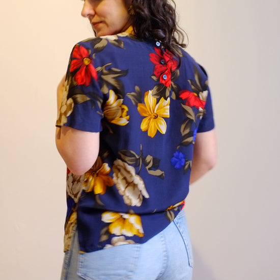 Navy Peony Top