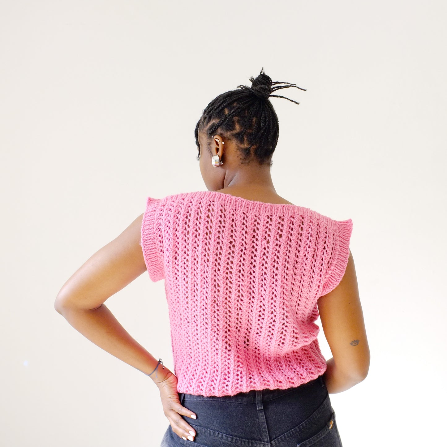 Hand Knit Bubblegum Vest