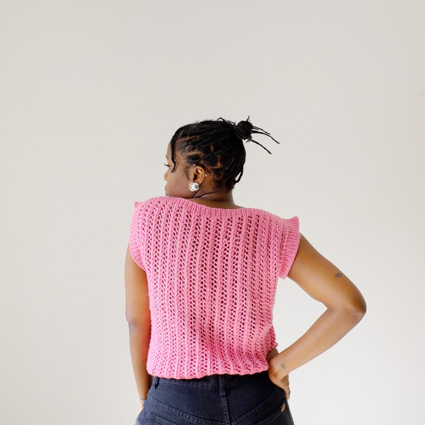 Hand Knit Bubblegum Vest