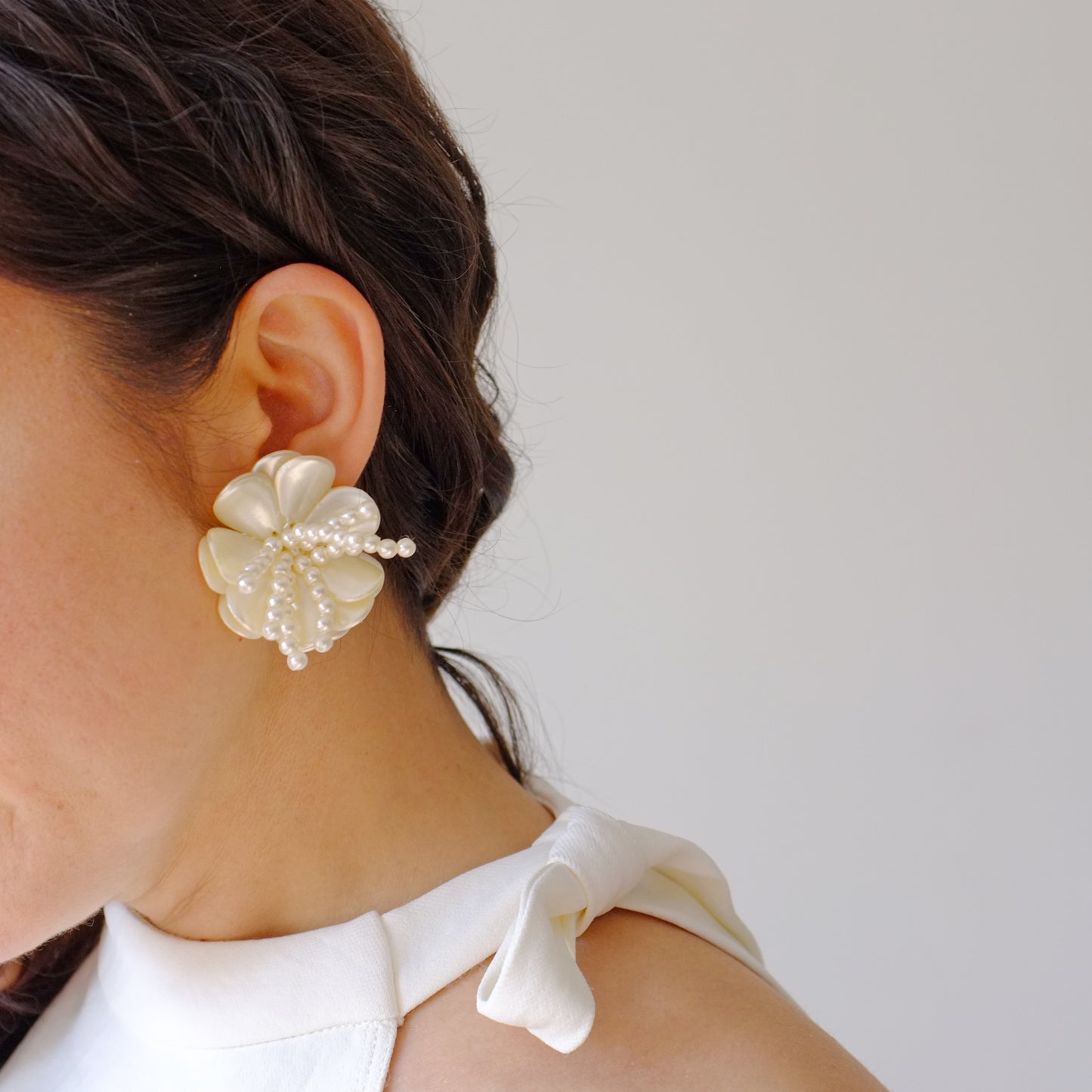 Floral Statement Clip Earrings