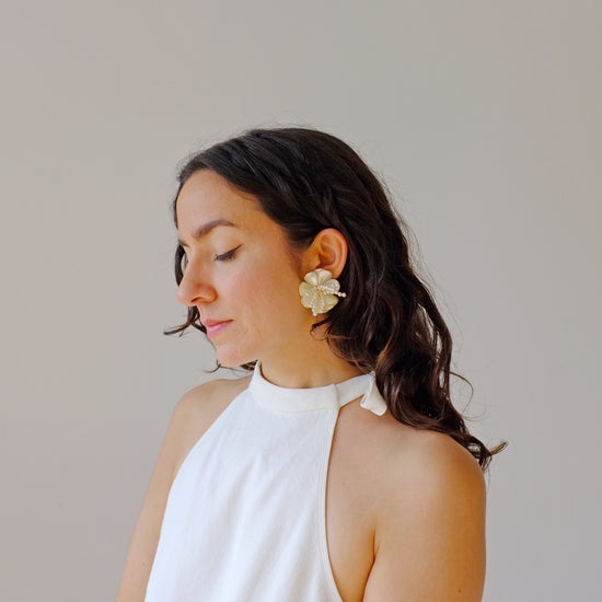 Floral Statement Clip Earrings