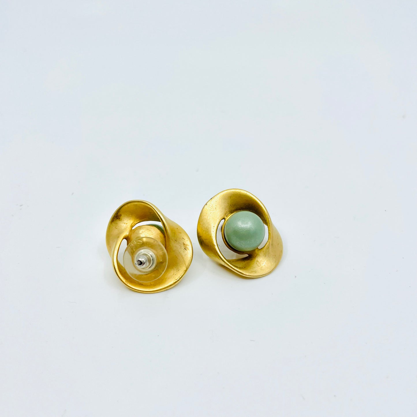 Gold and Green Slope Earring