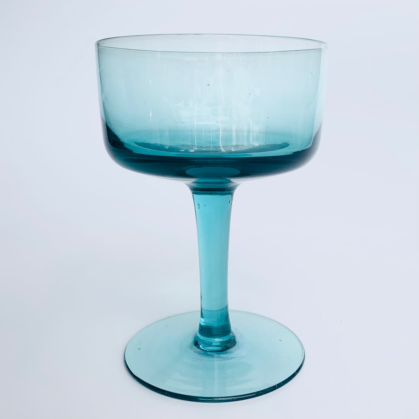 Teal Coupe Glass