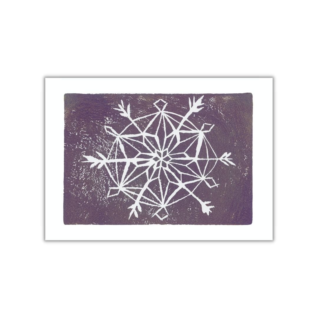 Plum Snowflake - Greeting Card