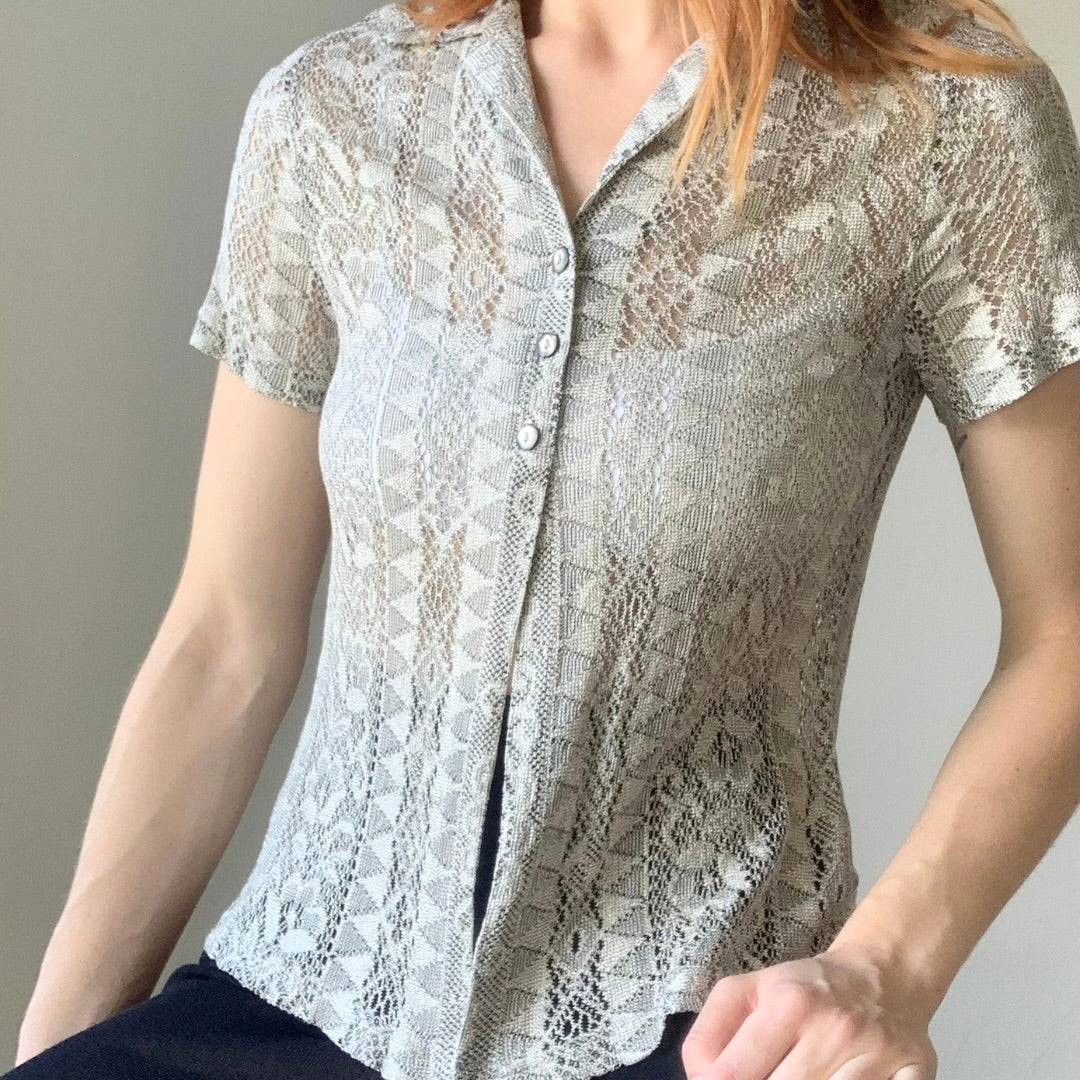 Champagne Lace Top