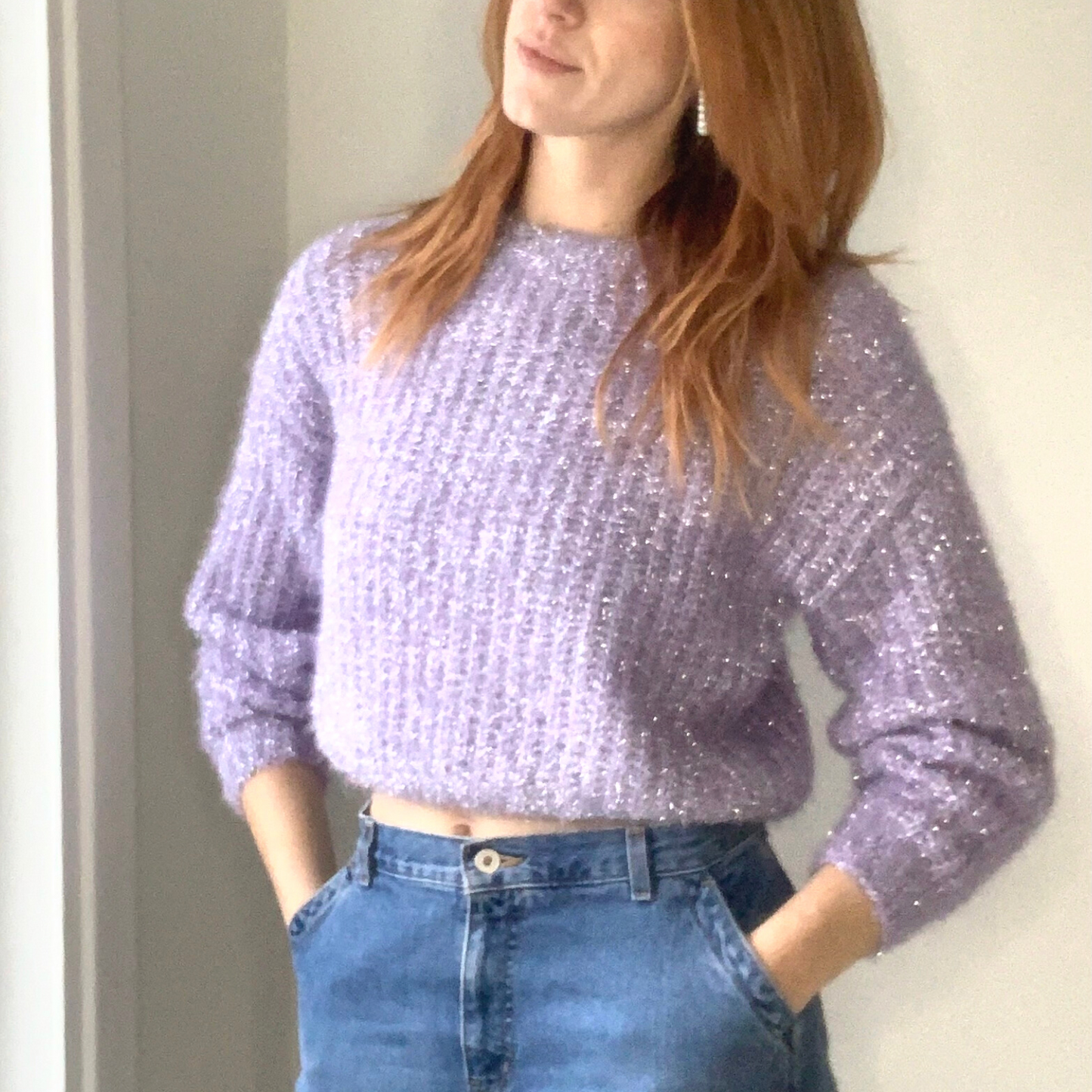 Lavender Sparkle Sweater