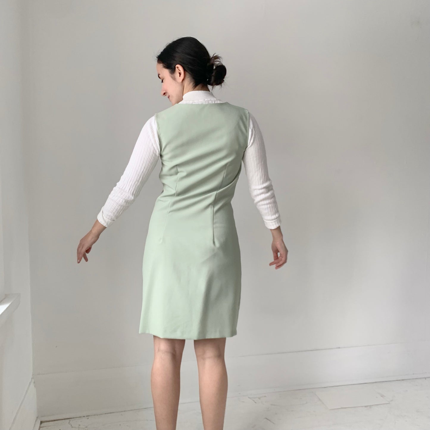 Pistachio Front-Zip Dress