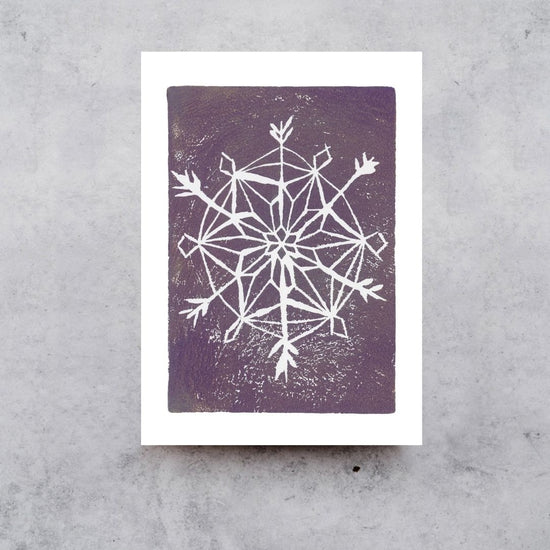 Plum Snowflake - Greeting Card