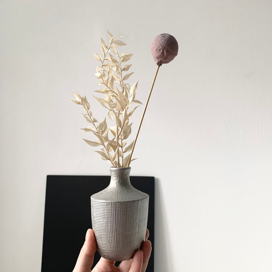 Silver Textured Bud Vase