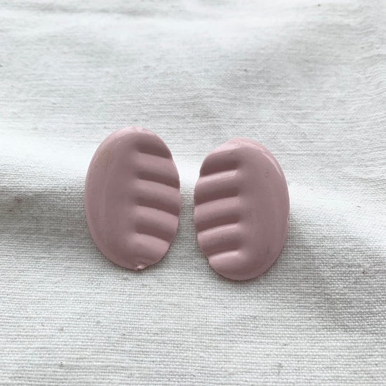 Baby Pink Enamel Earrings