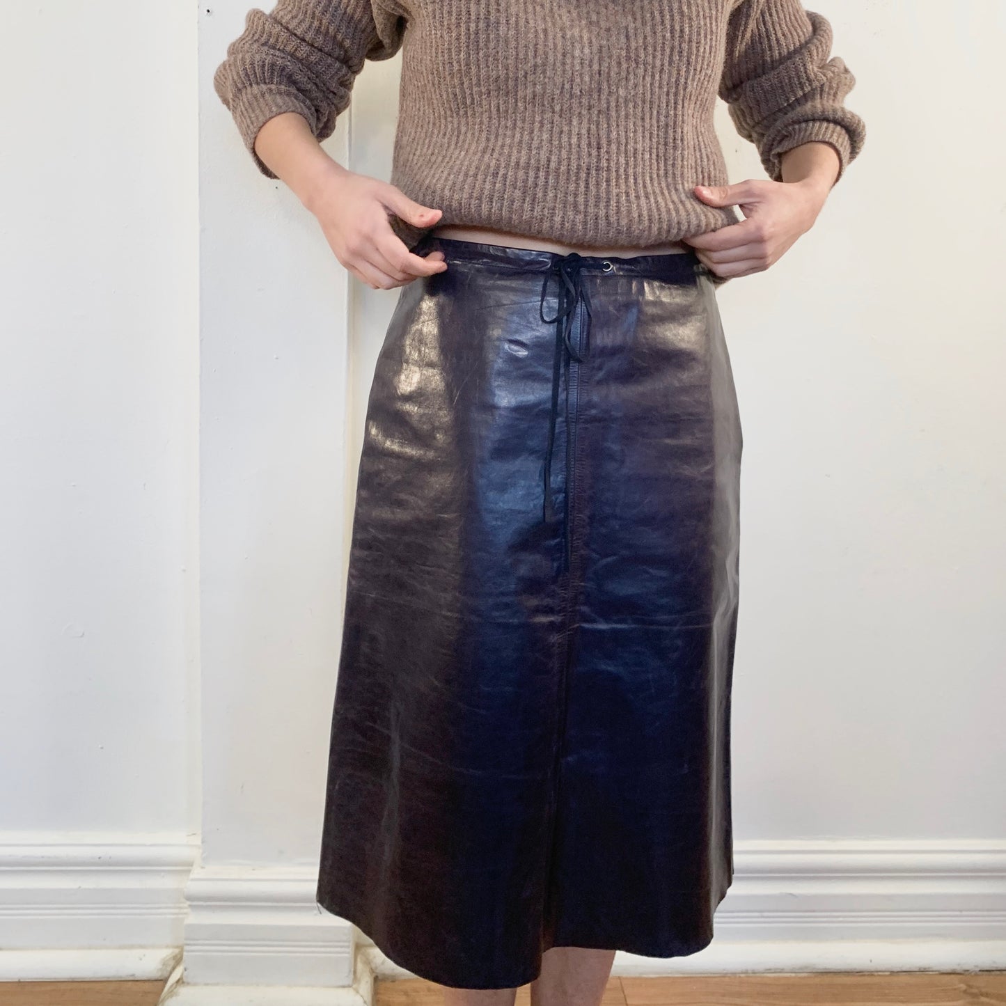 Grape Leather Skirt