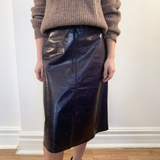Grape Leather Skirt