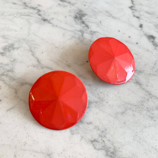 Red Shield Earrings