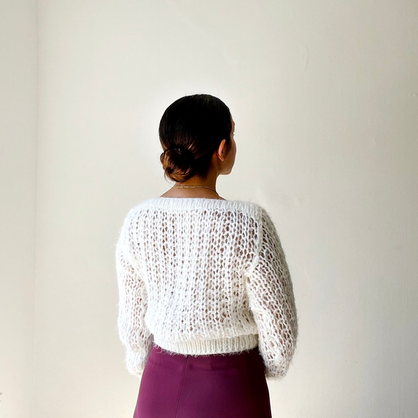 Cropped White Sweater