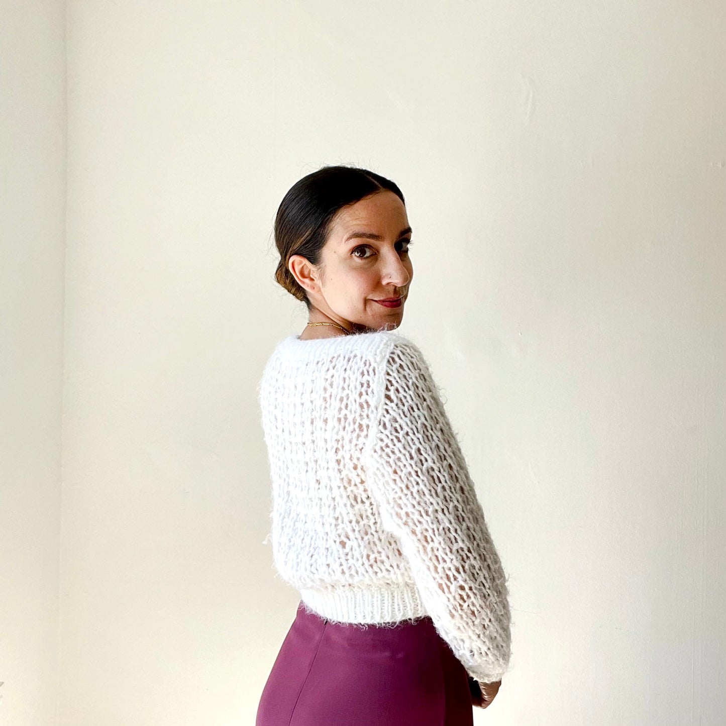 Cropped White Sweater