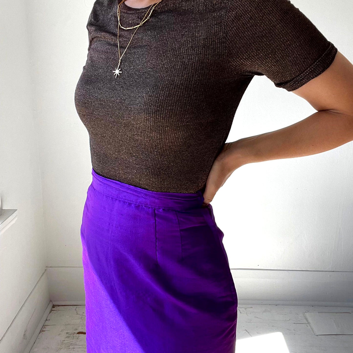 Ultra-Violet Silk Skirt