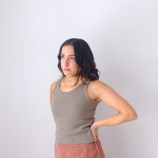 Soft Olive Cropped Tank