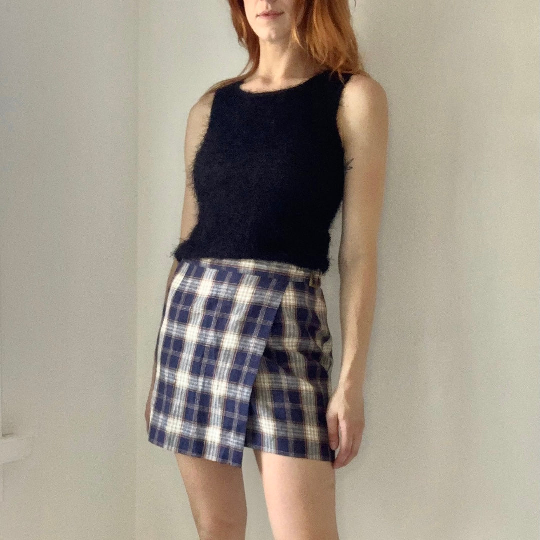 Plaid Mini Wrap Skirt