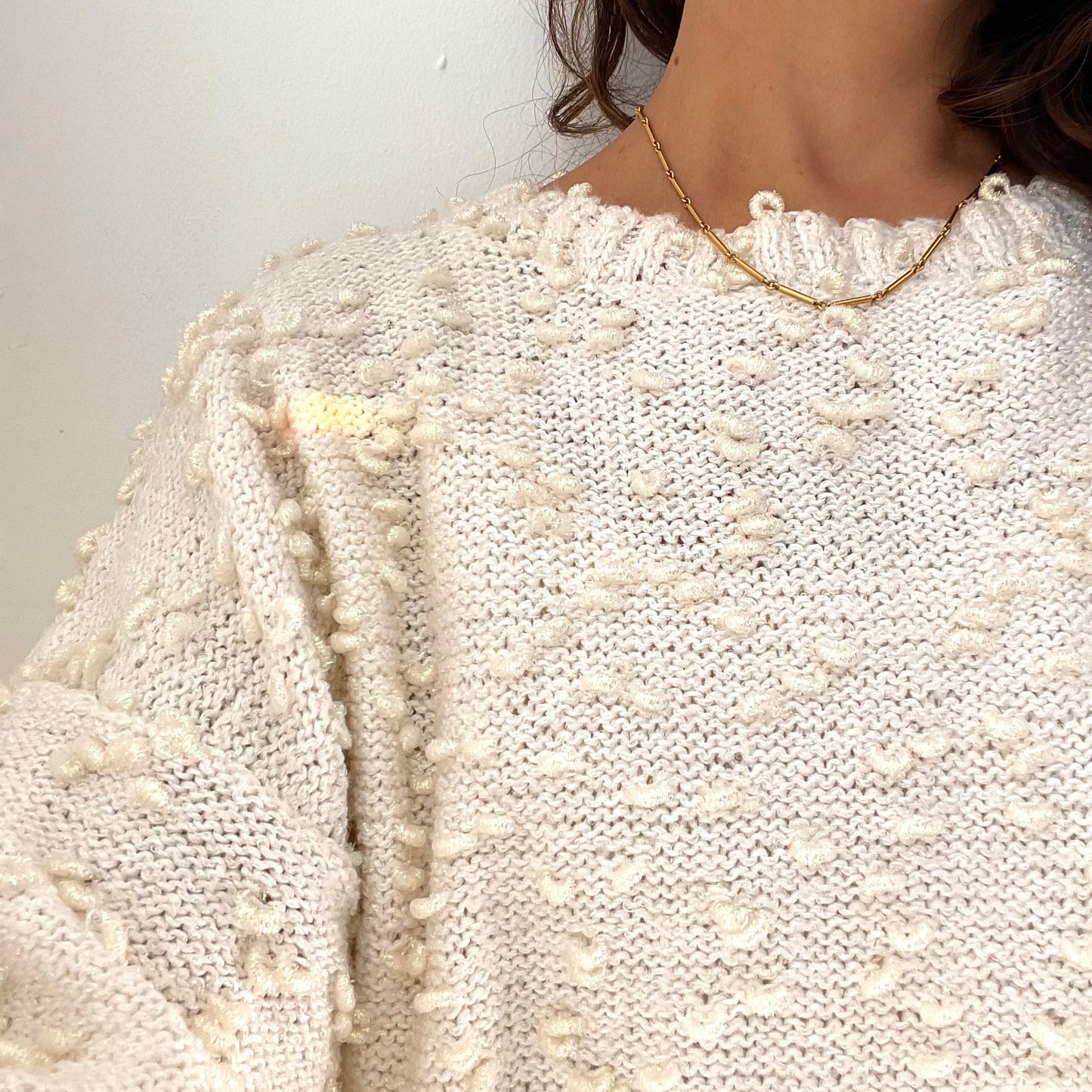 Iridescent Popcorn Textured Sweater