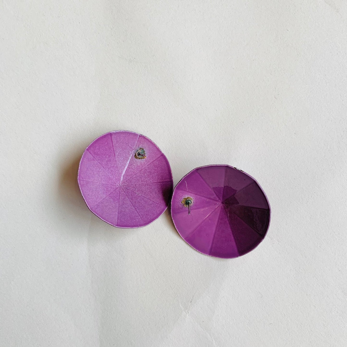 Deep Lilac Shield Earrings