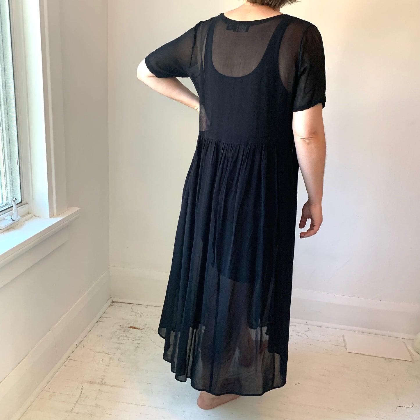 Swingy Black Sheer Dress