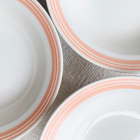Peach Stripe Stoneware Bowl
