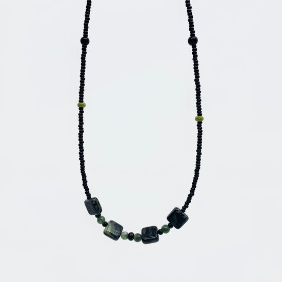 Beaded Greens Necklace