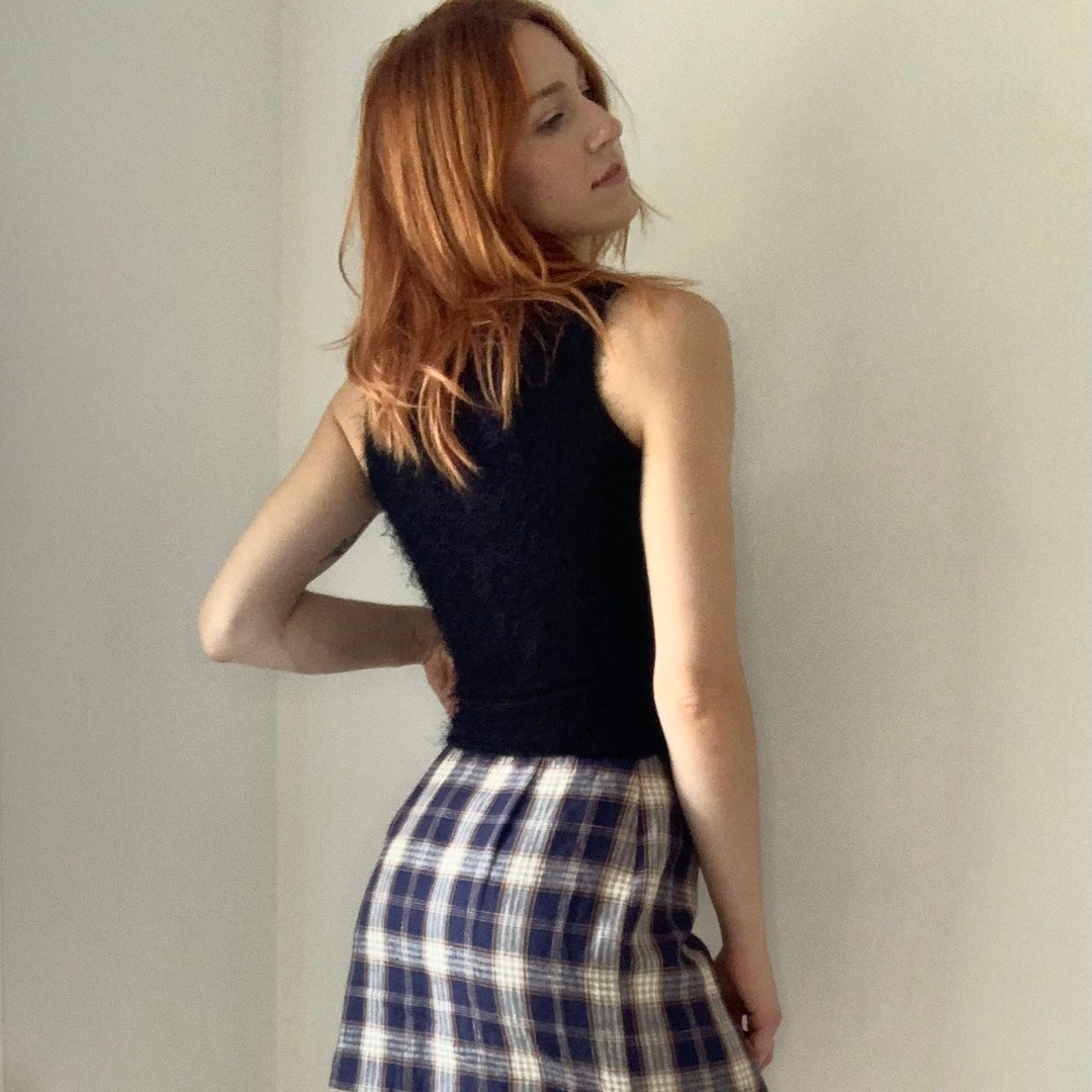 Plaid Mini Wrap Skirt
