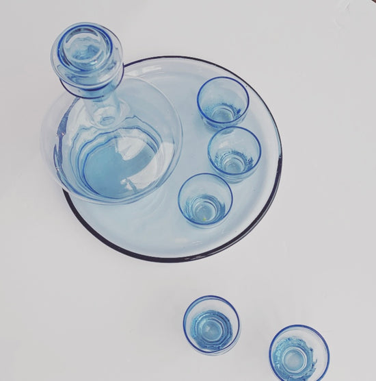 Blue Art Deco Sipping Set