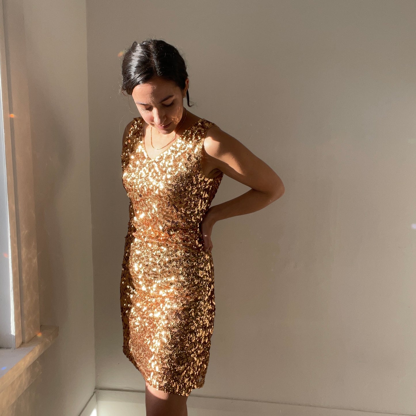 Gold Sequin Dress