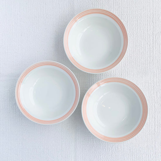 Peach Stripe Stoneware Bowl