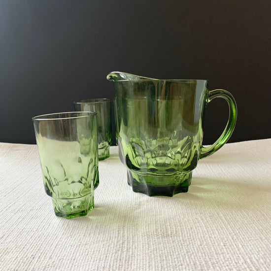 Mossy Green Mid Century Pitcher