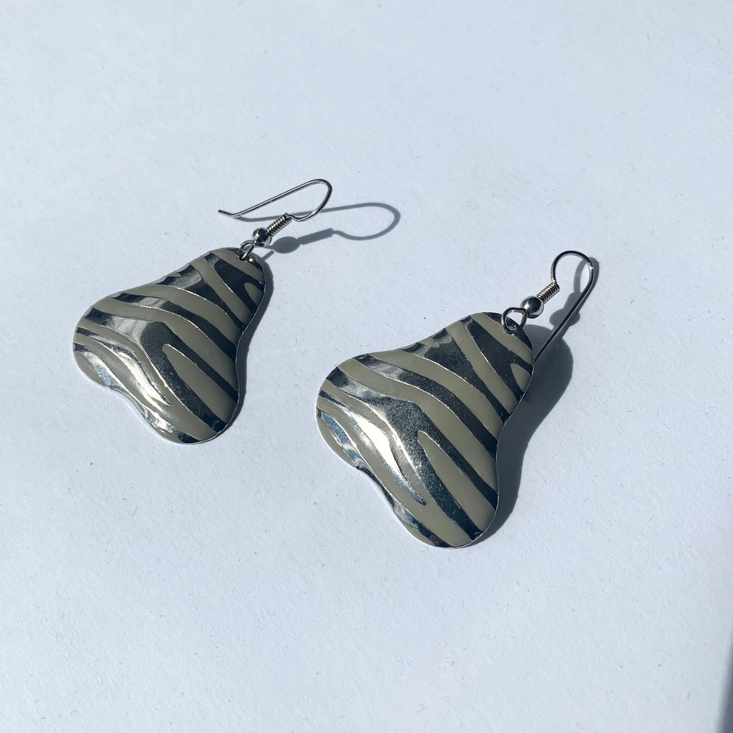 Zebra Pear Earring