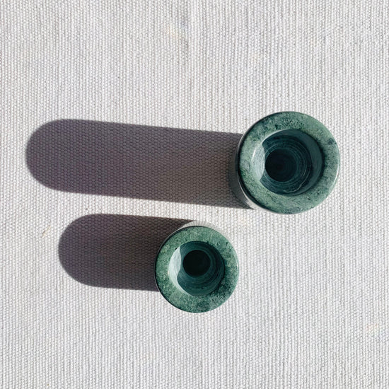 Green Marble Candleholders