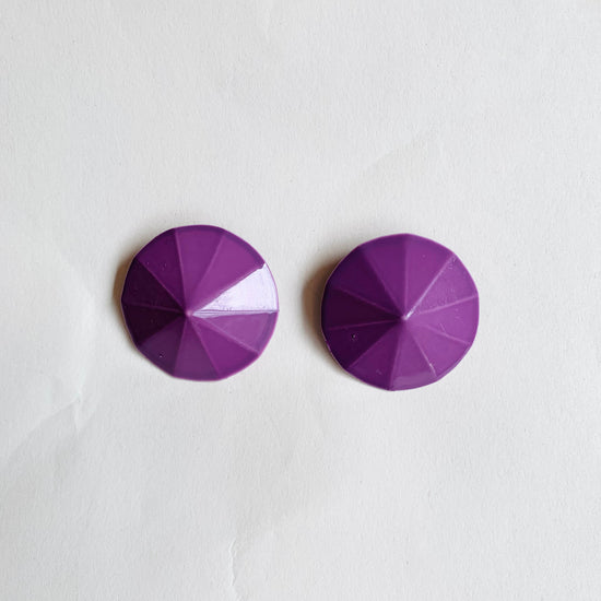 Deep Lilac Shield Earrings