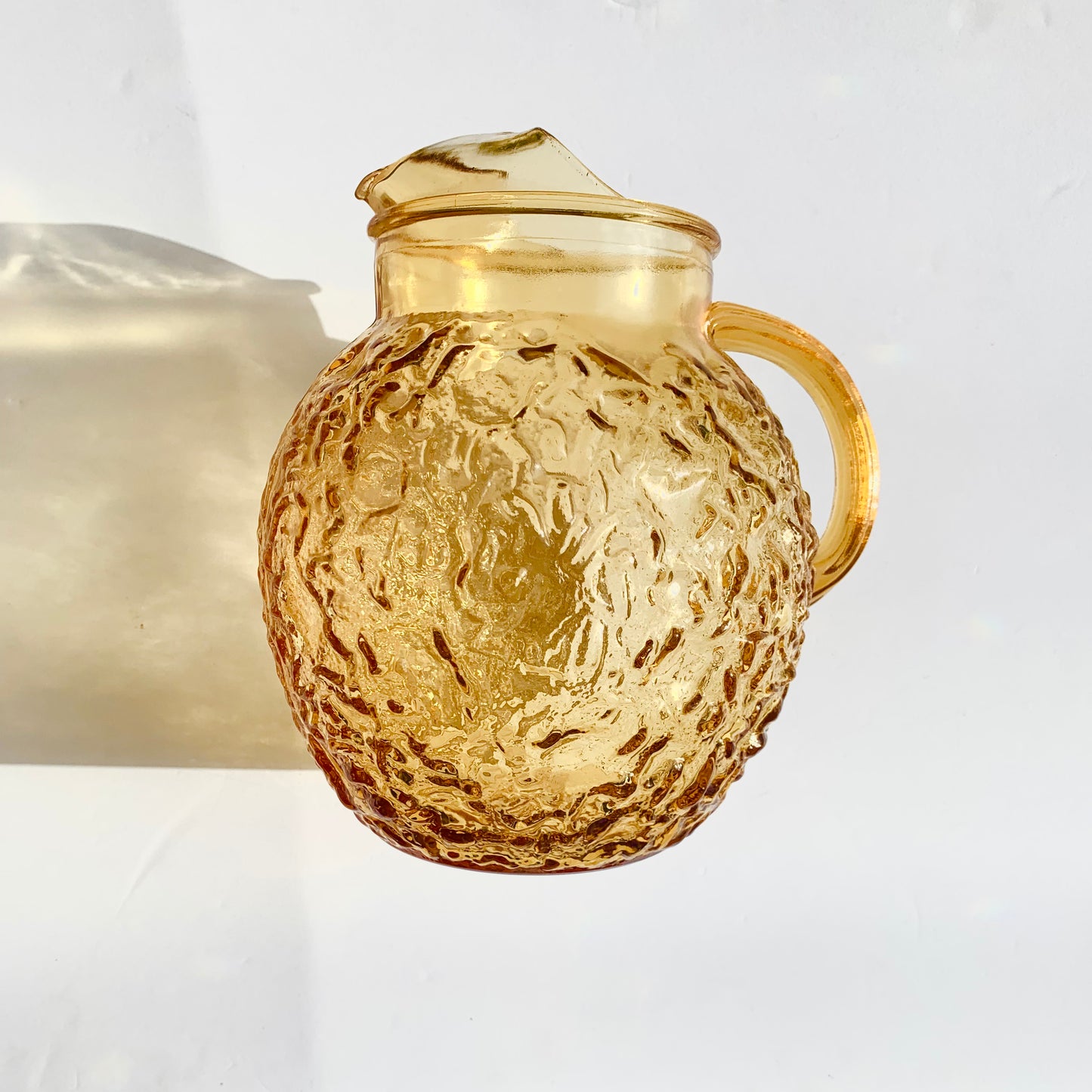 Amber Crinkle Pitcher